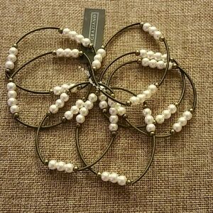 NWT RJ Graziano Bronze 7 Bracelet Set Stretch